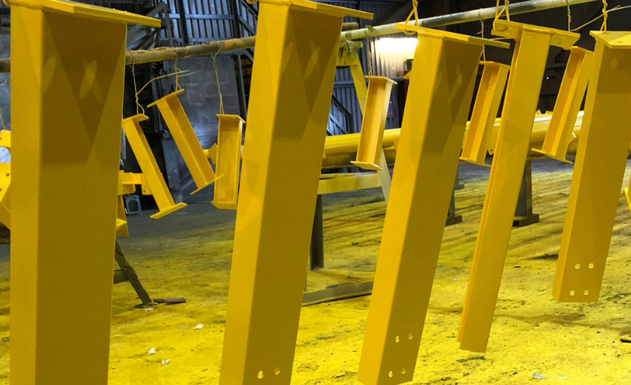 painting yellow metal guards
